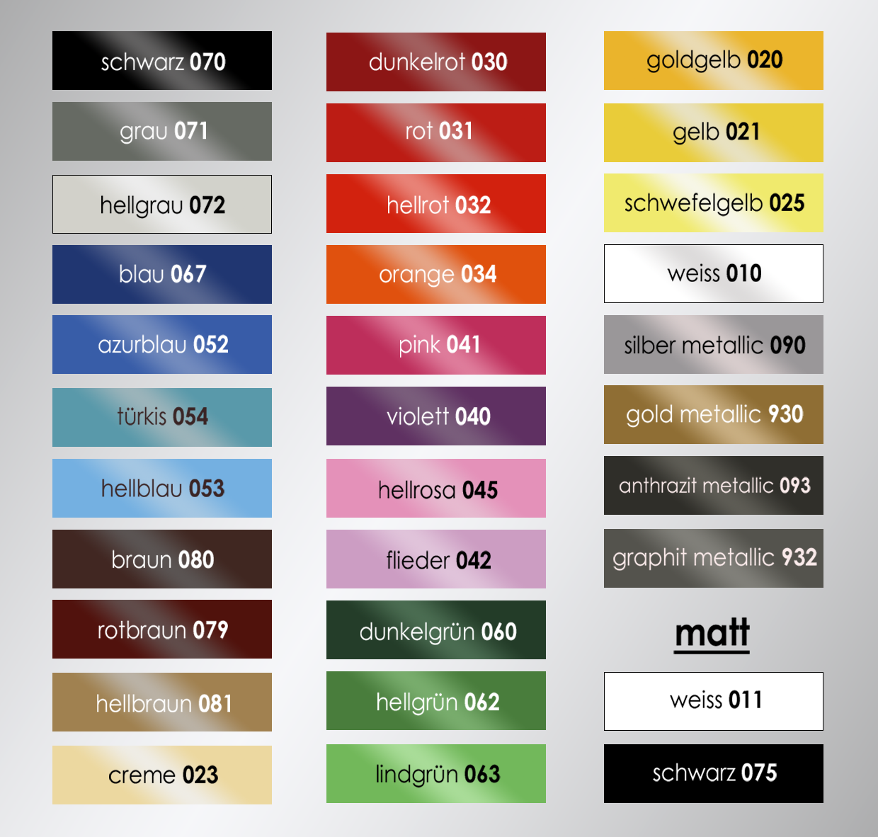 Aufkleber - Sticker Farbauswahl