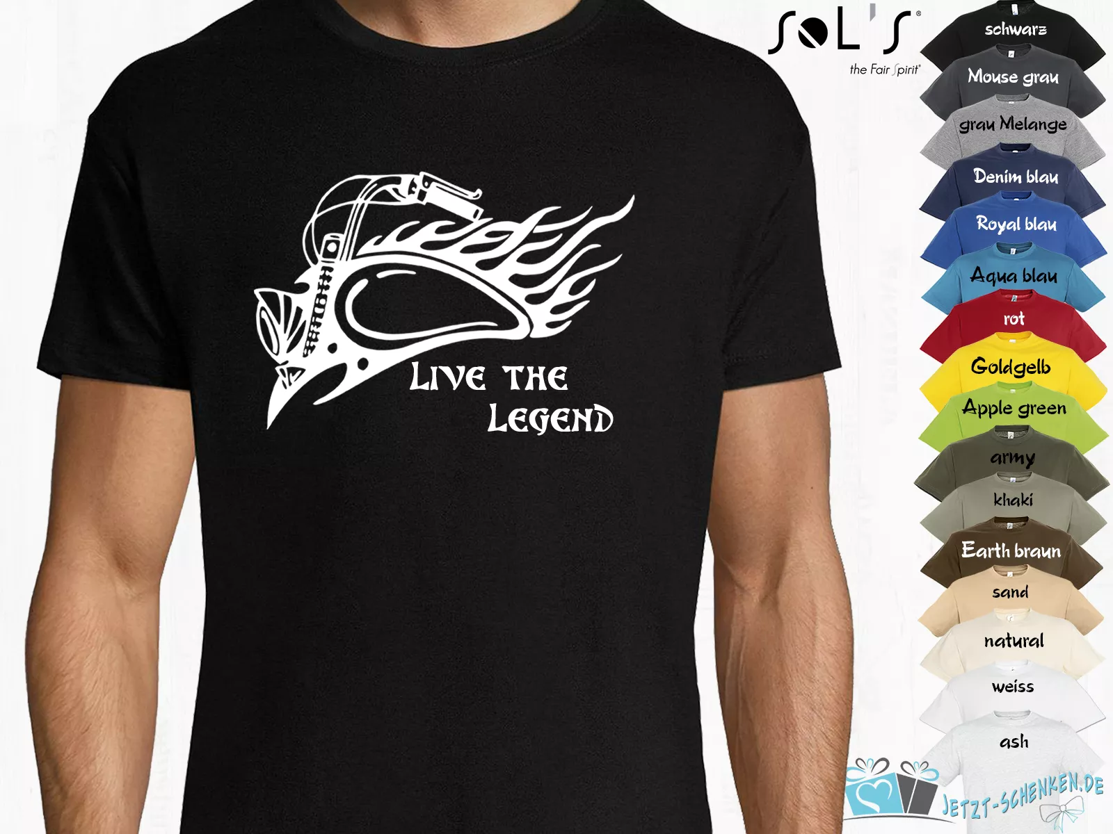 T-Shirt - Funshirt - Biker LIVE THE LEGEND