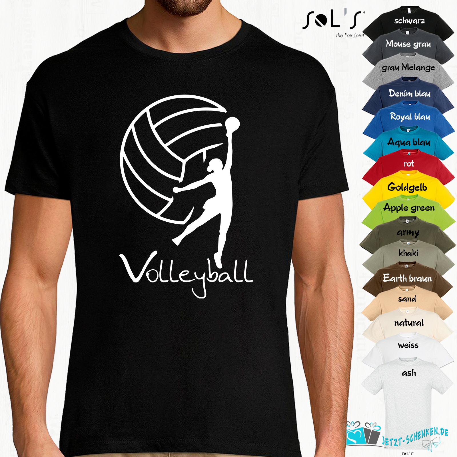 T- SHIRT für alle Volleyballer - Grafik Volleyball Spieler mit Ball ​Volleyball