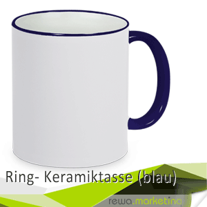 Ring- Keramikbecher / Tasse blau