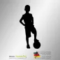 Mobile Preview: Aufkleber Junge Fußballspieler Silhouette