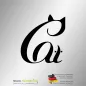 Preview: Aufkleber Schriftzug Cat Silhouette