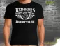 Preview: Biker T-Shirt mit Motiv - BAD BONES NEVER FADE AWAY ALWAYS WIN MOTORCYCLES - optional mit zusätzlichem Aufdruck