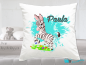 Preview: Cushion cute little zebra including desired name