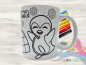 Preview: Coloring cup winter with seal and penguin including desired name