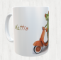 Mobile Preview: Frog motif coffee cup - RACING, let's get bogged down - incl. desired name