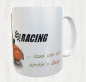 Mobile Preview: Frog motif coffee cup - RACING, let's get bogged down - incl. desired name