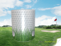 Preview: Coffee cup with 2 golf clubs and lawn for the golfer - panorama print