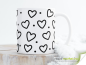 Preview: Coffee cup with heart pattern - panorama print