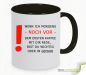 Mobile Preview: Fun mug with a saying - warning before the first coffee