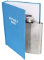 Mobile Preview: Hip Flask in a Book 120ml 14.5cm Steel Blue / Silver with space to write a message on the inside cover