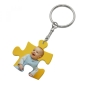 Mobile Preview: Puzzle piece as a key ring made of plastic including a personal print
