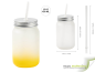 Preview: Drinking cup - Mason Jar - satin finish with straw in yellow