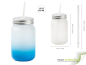Mobile Preview: Drinking cup - Mason Jar - satin finish with straw in Light Blue