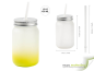 Preview: Drinking cup - Mason Jar - satin finish with straw in lime yellow