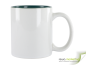 Preview: Bi-color ceramic coffee mug green - white including individual imprint