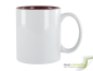 Mobile Preview: Bi-color ceramic coffee mug bordeaux (maroon) - white including individual imprint