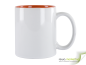 Mobile Preview: Bi-color ceramic coffee mug orange - white including individual imprint