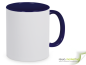 Mobile Preview: Color ceramic coffee mug blue / white incl. Personalized imprint