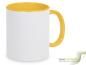 Preview: Color ceramic coffee mug yellow / white incl. Personalized imprint