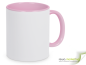Mobile Preview: Color ceramic coffee mug pink / white incl. Personalized imprint