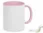 Preview: Color- Keramik- Kaffeebecher rosa / weiß inkl. personalisiertem Aufdruck