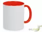 Preview: Color- Keramik- Kaffeebecher rot / weiß inkl. personalisiertem Aufdruck