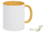Mobile Preview: Color ceramic coffee mug sunny yellow / white incl. Personalized imprint