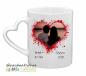Mobile Preview: Coffee cup with heart handle - shiny white incl. individual imprint