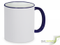 Preview: Ring ceramic coffee mug blue - white including individual imprint