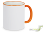 Mobile Preview: Ring- Keramik- Kaffeebecher orange - weiß inkl. individuellem Aufdruck