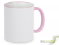 Mobile Preview: Ring- Keramik- Kaffeebecher rosa - weiß inkl. individuellem Aufdruck