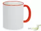 Preview: Ring- Keramik- Kaffeebecher rot - weiß inkl. individuellem Aufdruck