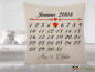 Mobile Preview: Cuddly pillow with date calendar and name