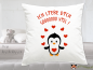 Preview: Baby penguin pillow with hearts - I love you so much