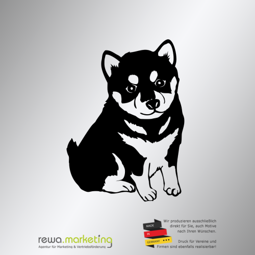 Sticker Husky puppy silhouette