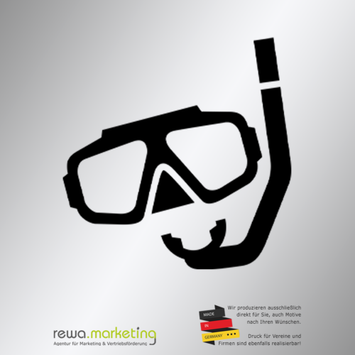Sticker diving mask and snorkel
