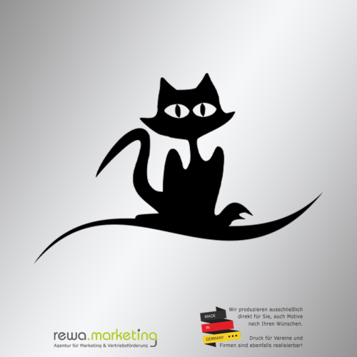 Sticker silhouette cat in the shadow
