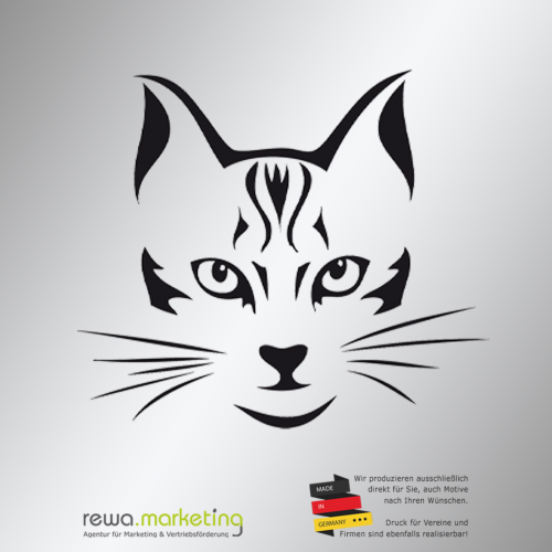 Sticker silhouette cat head