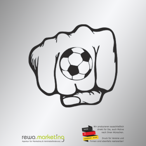 Sticker fist with soccer ball