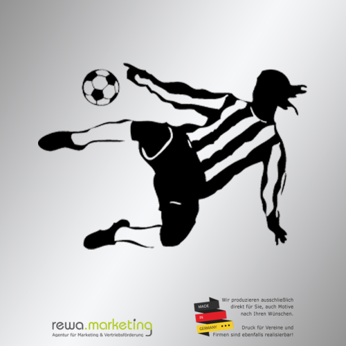 Sticker silhouette soccer player taking a shot