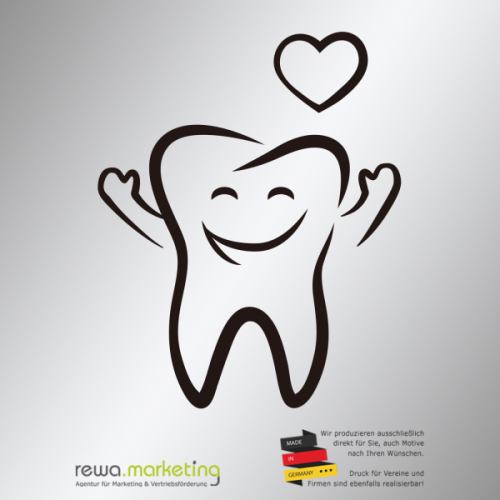 Sticker tooth with heart