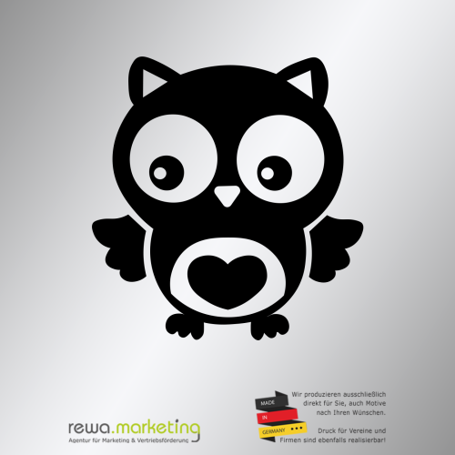 Sticker owl with heart
