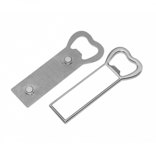 Bottle opener as a fridge magnet including your personal desired motif imprint