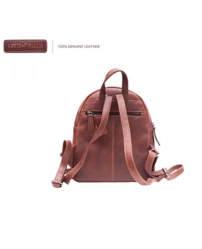 Louis Wallis leather backpack shopper vintage brown - Lius