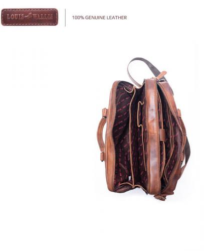 Louis Wallis Leather Shoulder Bag Shopper Handbag Vintage Brown - Bark