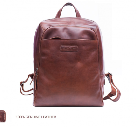 Louis Wallis leather backpack shopper vintage brown - Yunte