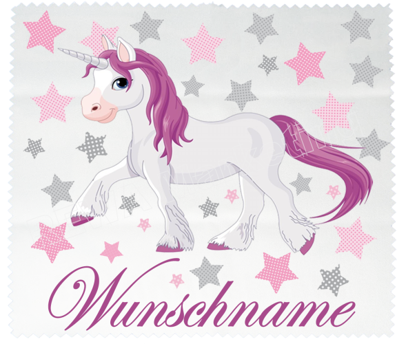 Glasses cleaning cloth unicorn with stars incl. desired name