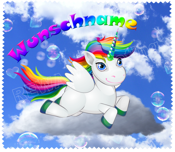 Glasses cleaning cloth unicorn on cloud with desired name