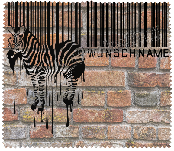 Glasses cleaning cloth - zebra barcode with desired name